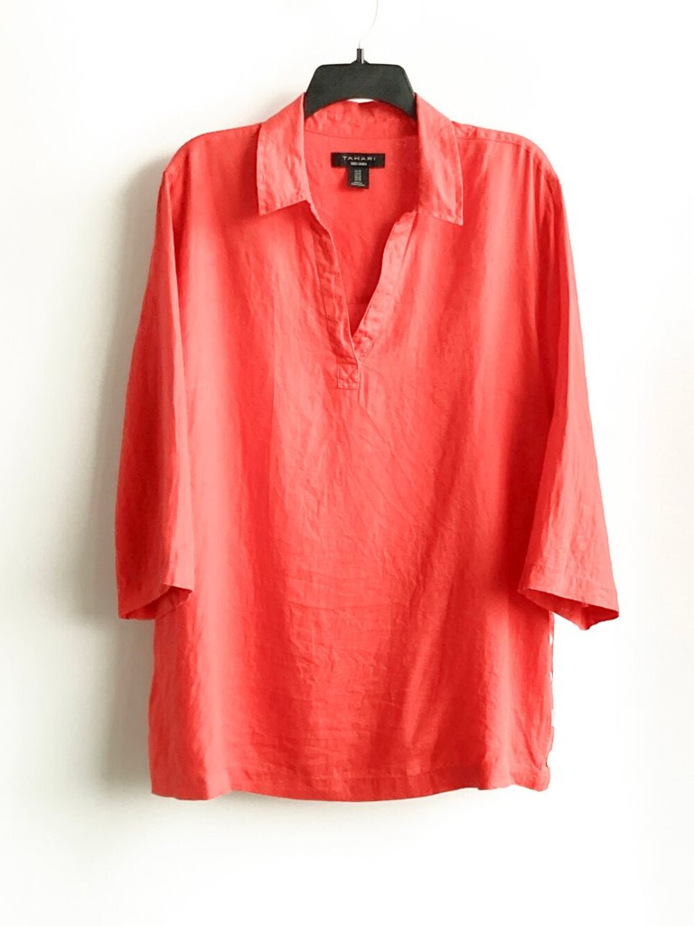 Tahari Linen Popover with Side Buttons